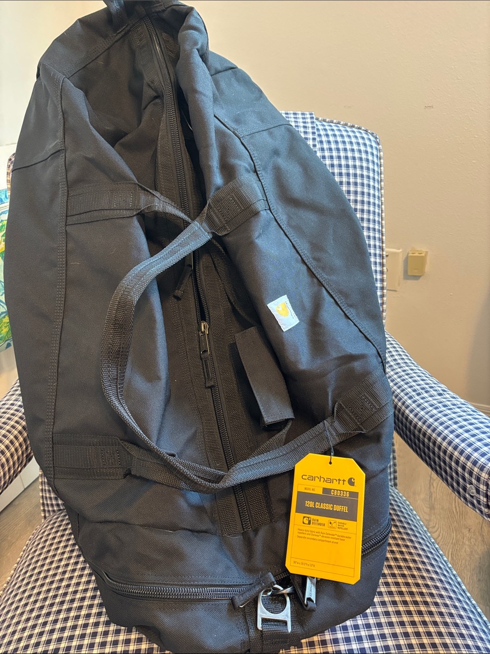 Carhartt 120 L classic Black Duffel Bag NWT